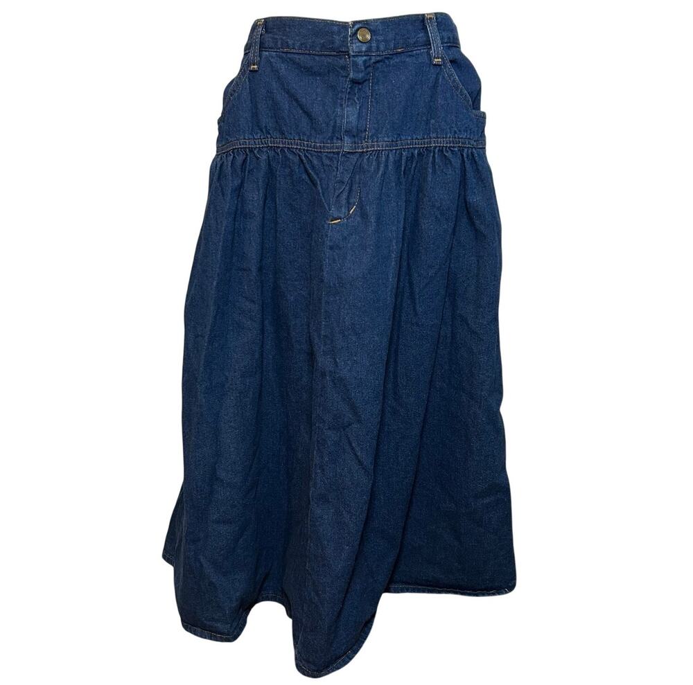 VTG 70s American Profile Jeanswear Denim Maxi Skirt Whimsigoth Western Boho